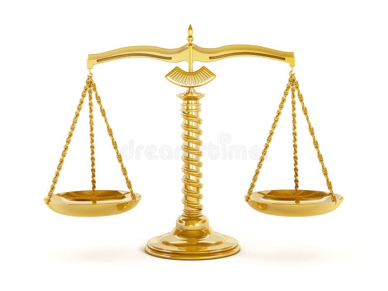 Balanced gold scale stock illustration. Illustration of guilt 43491779