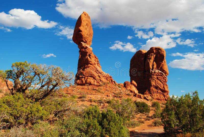 Balanced Rock in Arches National Park stock photo Balanced Rock in Arches National Park stock photo