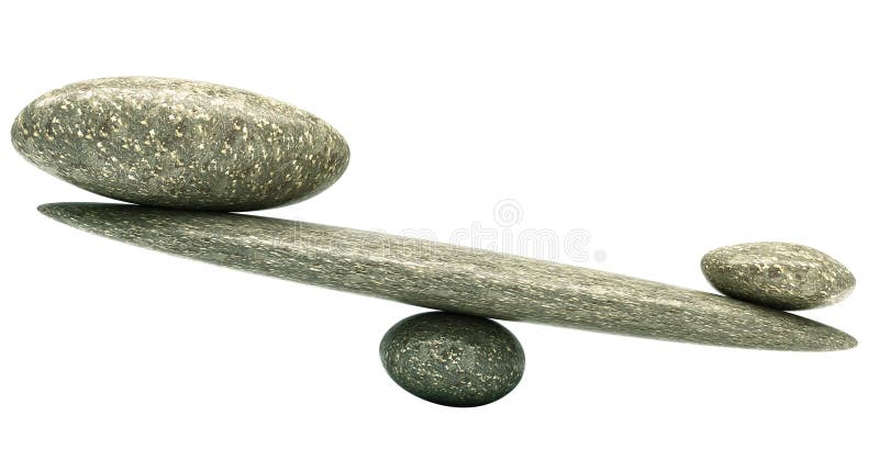 Balancing: Pebble stability scales with large and small stones. Balancing: Pebble stability scales with large and small stones