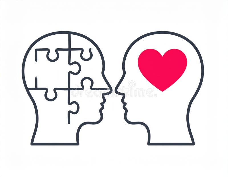 Balancing Logic and Emotion Concept Icon vector illustration