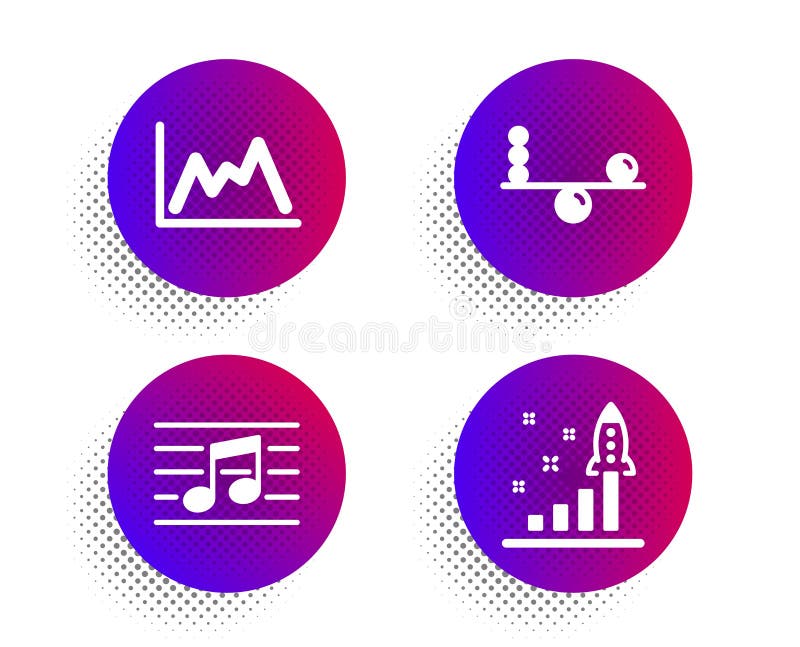 Balanza, nota musical y sistema de los iconos del diagrama Muestra del plan de desarrollo Concentración, música, gráfico del crec ilustración del vector Balanza, nota musical y sistema de los iconos del diagrama Muestra del plan de desarrollo Concentración, música, gráfico del crec ilustración del vector