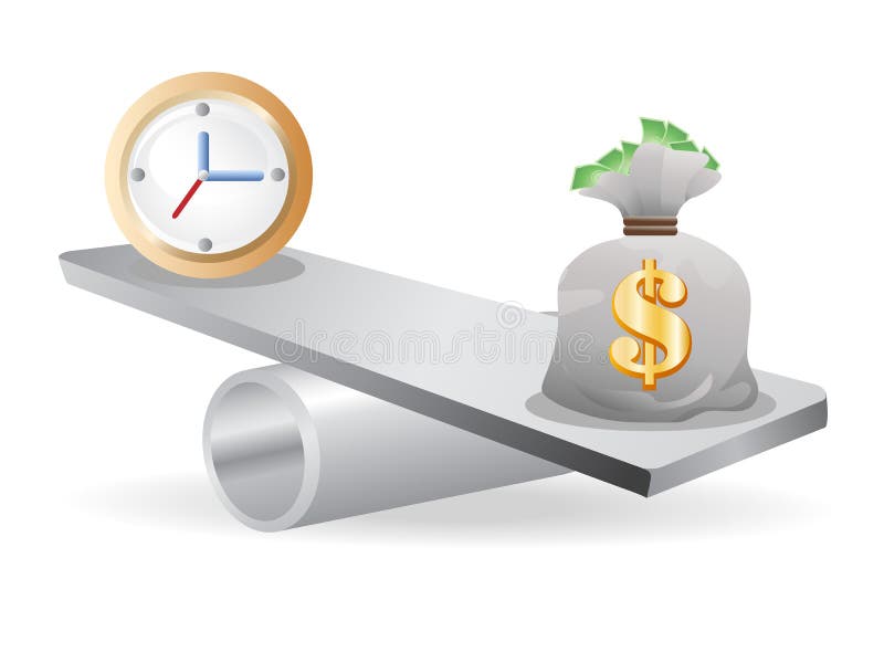 The concept of Balance between Time And money. The concept of Balance between Time And money