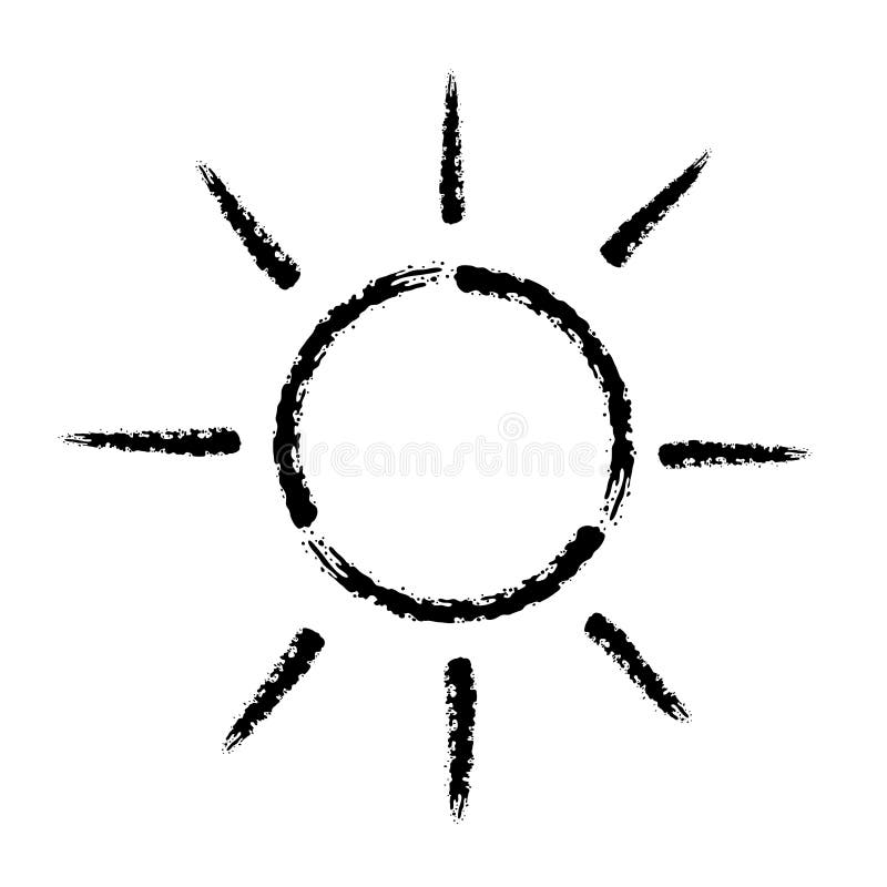 Balayez l'icône tirée par la main de vecteur de course du soleil illustration stock Balayez l'icône tirée par la main de vecteur de course du soleil illustration stock