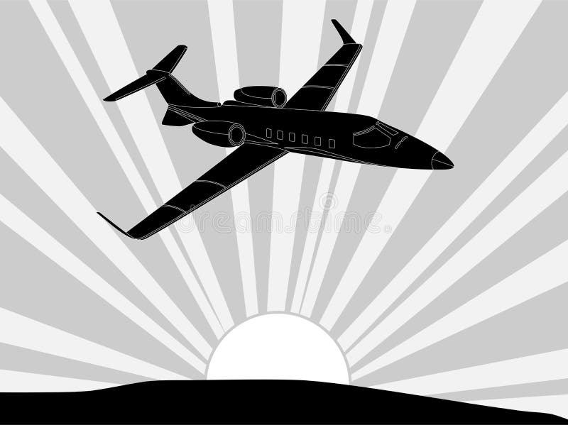 Avião preto e branco ilustração stock