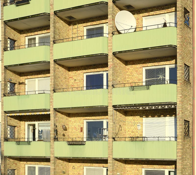 Balconies in Apartment Residential Building Stock Photo Image of