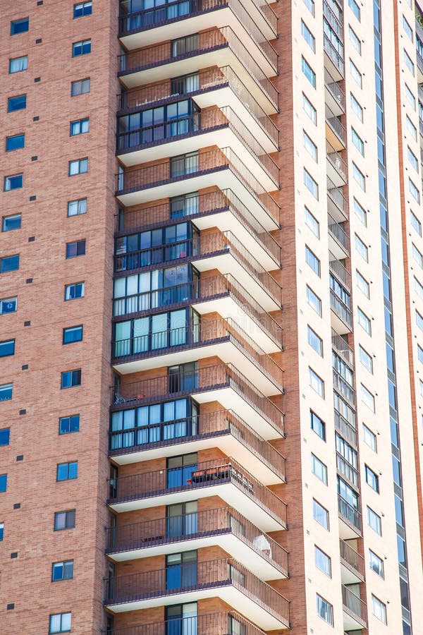 Balconies on Modern Brick High Rise