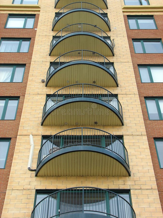 Balconies of a modern highrise condo