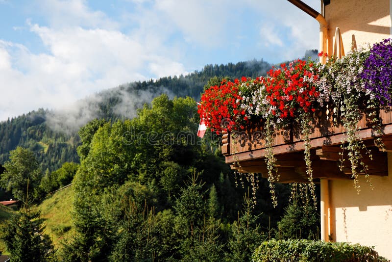 Balcony of Alpine chalet