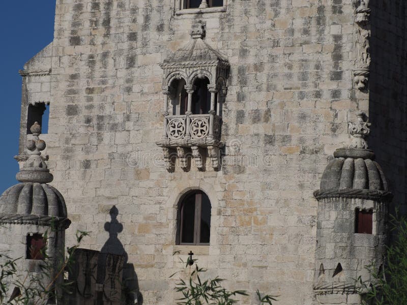 Belem tower, Lisbon, Lisboa Portugal - balcony detail royalty free stock photography Belem tower, Lisbon, Lisboa Portugal - balcony detail royalty free stock photography