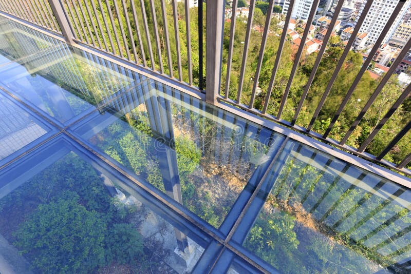 Balcony transparent glass floor, adobe rgb