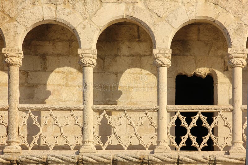 Detail of a balcony in the Torre de Belem. Lisbon. Portugal. Detail of a balcony in the Torre de Belem. Lisbon. Portugal