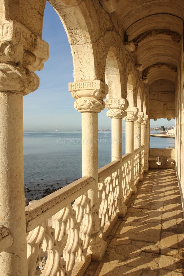 Detail of a balcony in the Torre de Belem. Lisbon. Portugal. Detail of a balcony in the Torre de Belem. Lisbon. Portugal