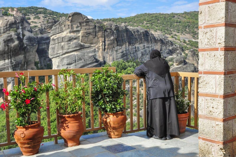 On the balcony of the monastery