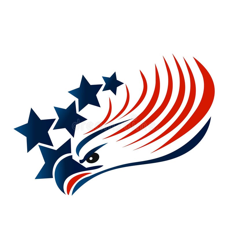 Bald Eagle American Flag Logo Stock Vector - Illustration ...