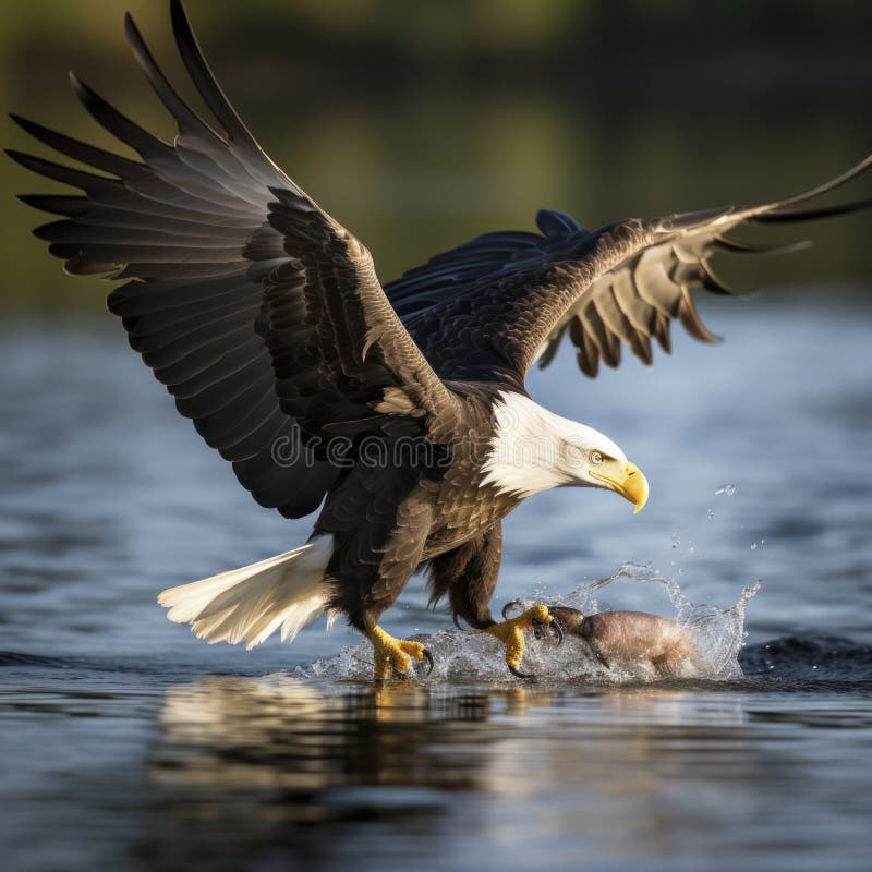 Eagle Catching Fish Lake Stock Illustrations 27 Eagle Catching Fish