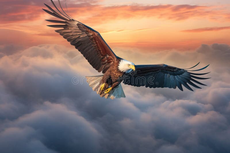 Eagle Flying Above Clouds Stock Illustrations 75 Eagle Flying Above