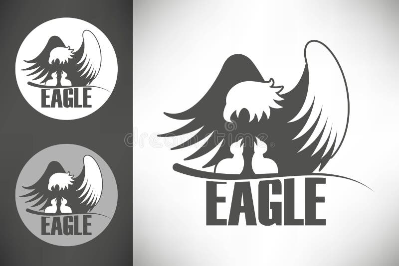 Bald Eagle in the Nest Logo Stock Vector - Illustration of beak