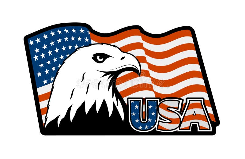 Bald Eagle Symbol of North America in Grunge Style Stock Vector