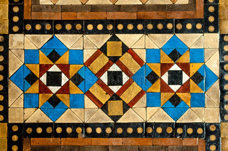 Piso De Mosaico Tejado De Diversos Colores. Imagen de archivo - Imagen