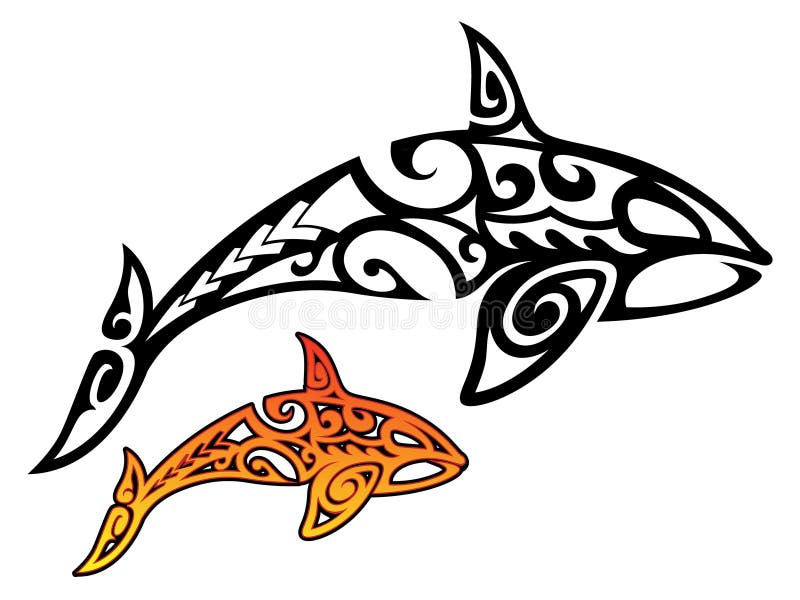 Orca Tribal ilustração royalty free