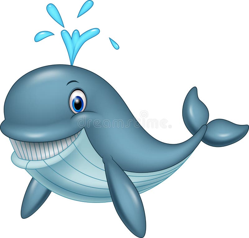 Baleia engraçada dos desenhos animados ilustração stock Baleia engraçada dos desenhos animados ilustração stock