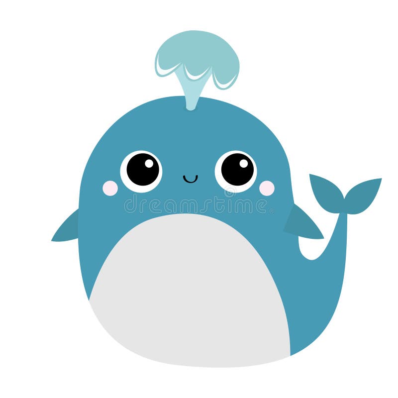 Blue whale with water fountain toy icon. Sea ocean life. Cute cartoon kawaii funny character with eyes, tail, fin. Smiling face. Kids baby animal collection. Flat design White background. Vector. Blue whale with water fountain toy icon. Sea ocean life. Cute cartoon kawaii funny character with eyes, tail, fin. Smiling face. Kids baby animal collection. Flat design White background. Vector