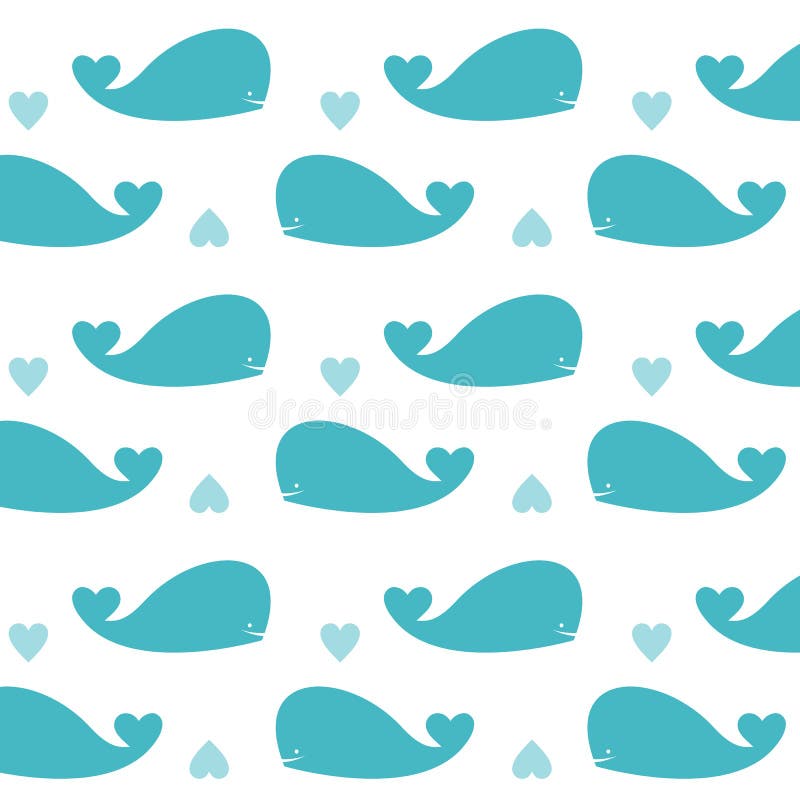 Baleines bleues de papier peint sans couture illustration libre de droits Baleines bleues de papier peint sans couture illustration libre de droits