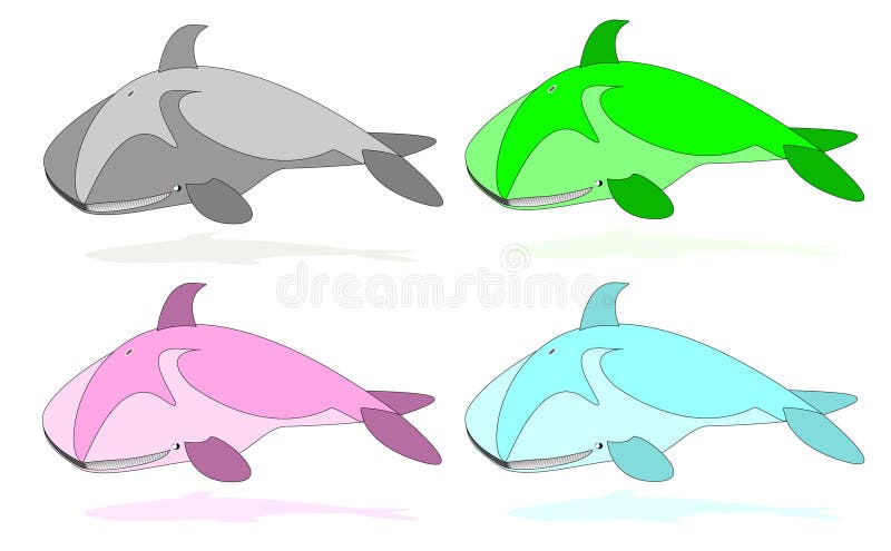 Baleines de couleur illustration libre de droits Baleines de couleur illustration libre de droits