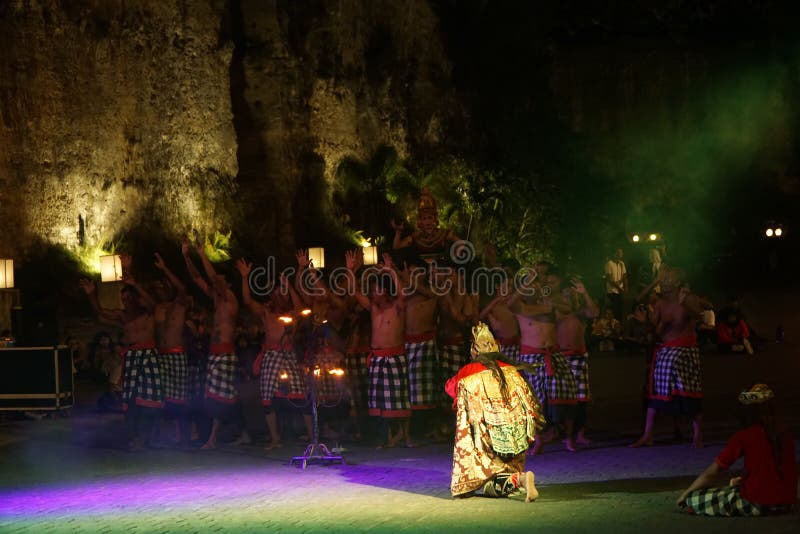 Bali, Indonesia, November 5th 2019 : Traditional Balinese Kecak Dance