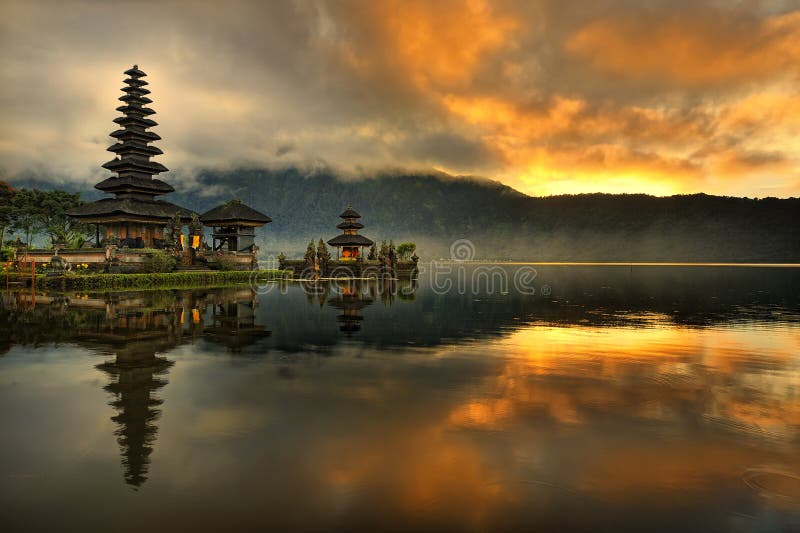Bali Pura Ulun Danu Bratan Water Temple Stock Photo 