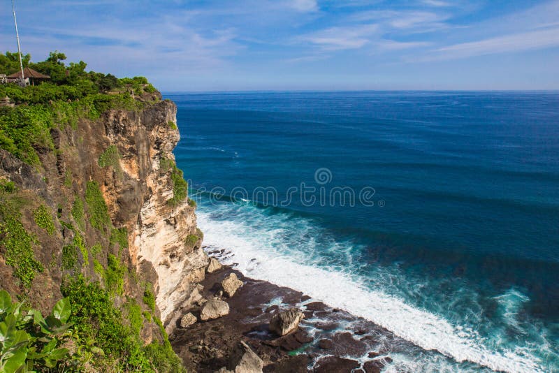 Pura in Hindu in Bali scenic cliff beach