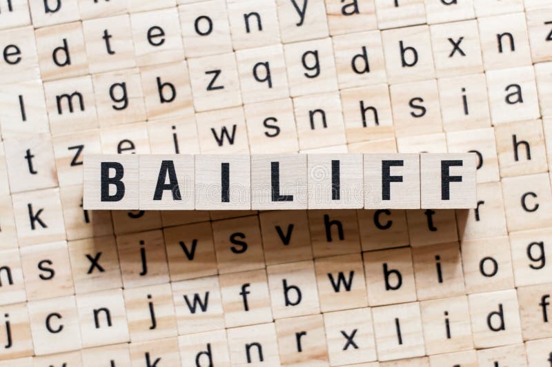Baliff-Wortkonzept auf Würfeln stockfotografie Baliff-Wortkonzept auf Würfeln stockfotografie
