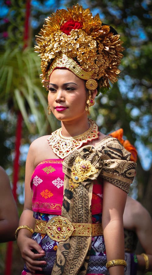 Balinese Girl With Traditional Dress  Editorial Photo 