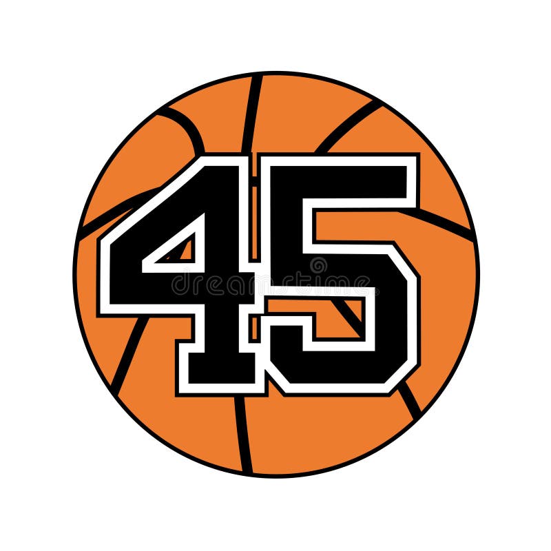 Ball Basketball Symbol Number 45 Stock Illustrations – 3 Ball