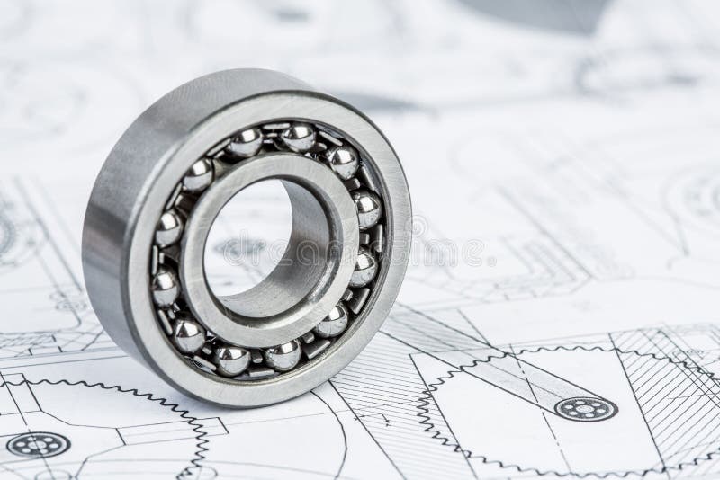Ball Bearings on Technical Drawing Stock Photo Image of concept