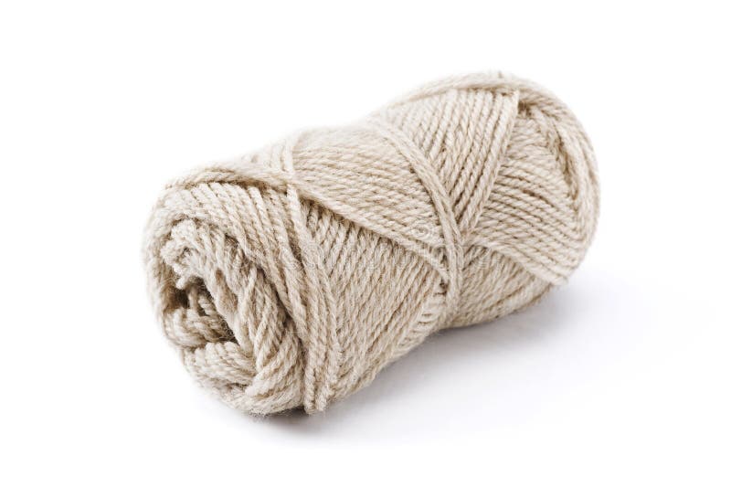 Ball of beige yarn stock image. Image of soft, knit, homemade - 27831399