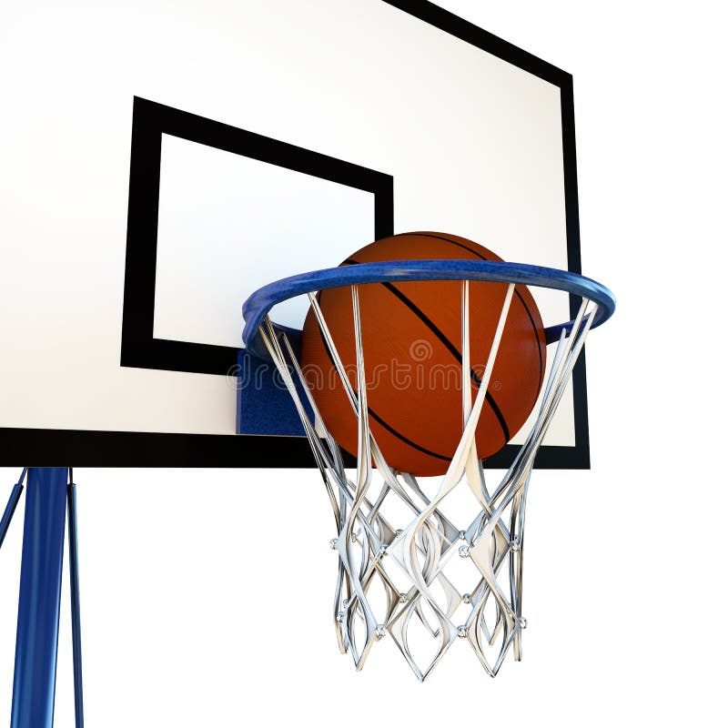 Ball Bouncing on a Basketball Backboard Stock Illustration
