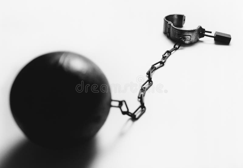 Ball and Chain stock image. Image of hard, shadow, overwork 973117