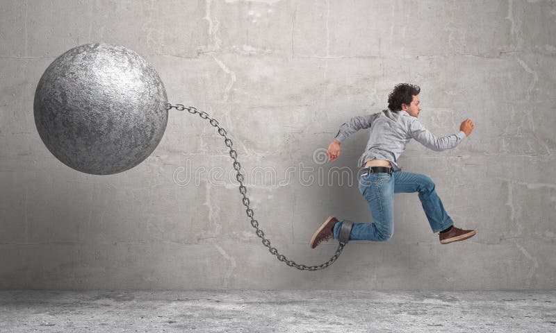Ball and chain stock photo