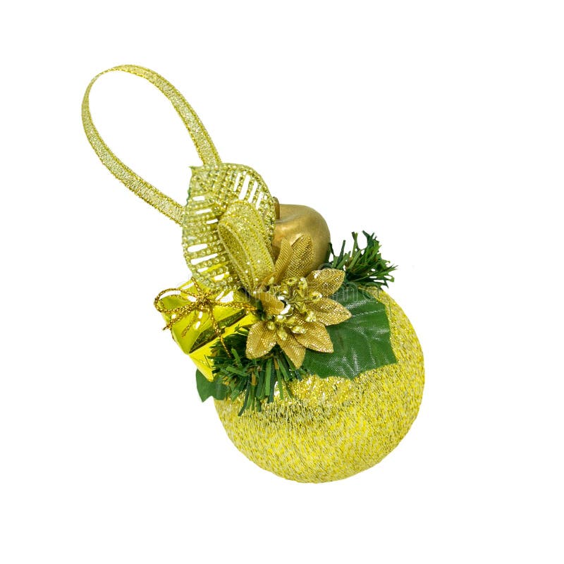 Ball with Christmas Flowers. Christmas Decoration Stock Photo Image