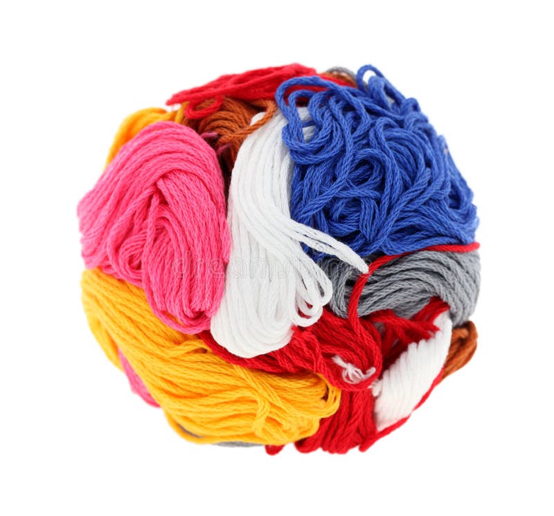 Ball of colorful thread stock photo