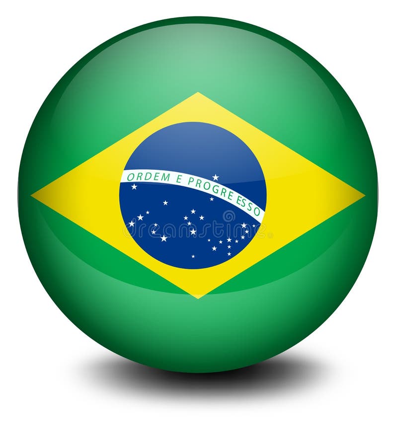 A Ball with the Flag of Brazil Stock Vector Illustration of flag