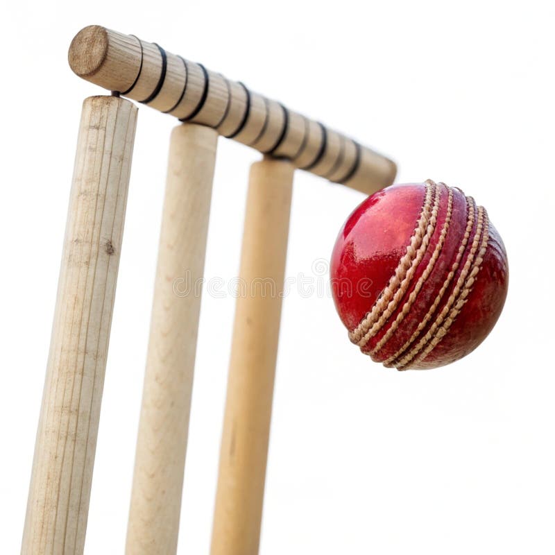 Ball Hitting Wicket isolated on white background vector illustration