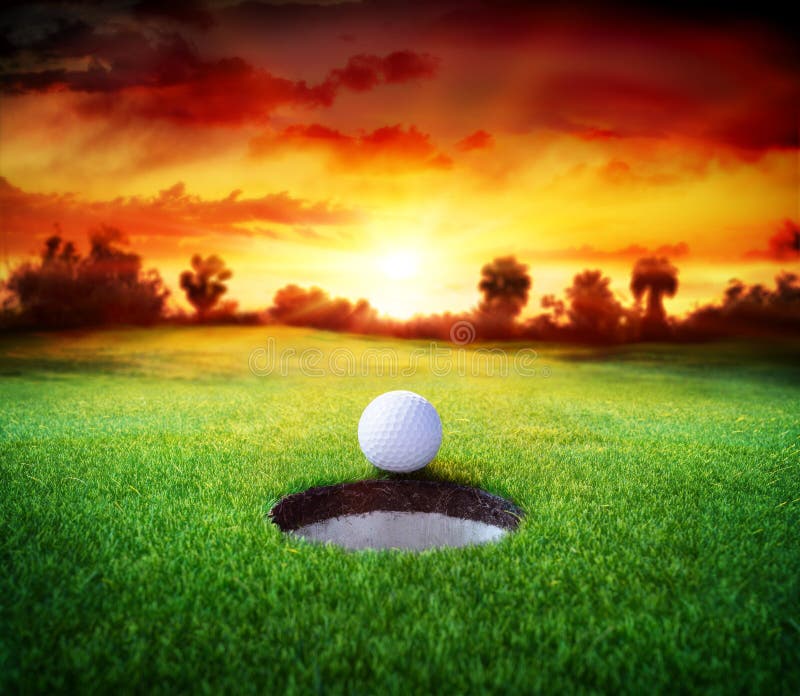 Ball in Hole Golfing Target Stock Photo Image of play, game 98740796
