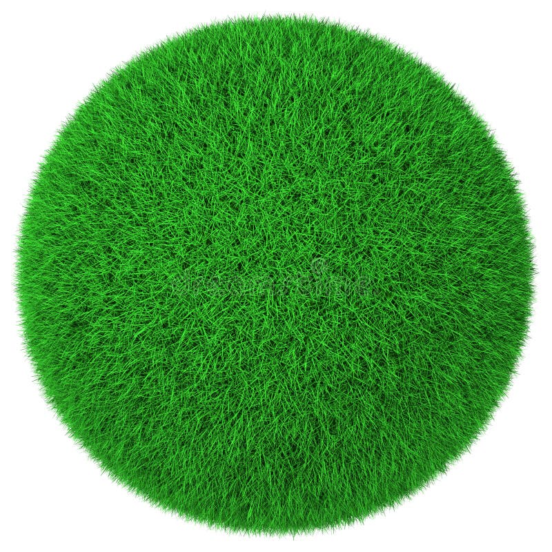 Ball made of green grass isolated