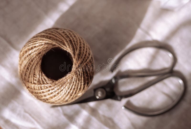 Ball Or Reel Of Coarse Brown Twine Stock Photo, Picture and Royalty Free  Image. Image 91297142.