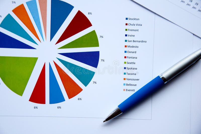 Ball pen, charts, documents