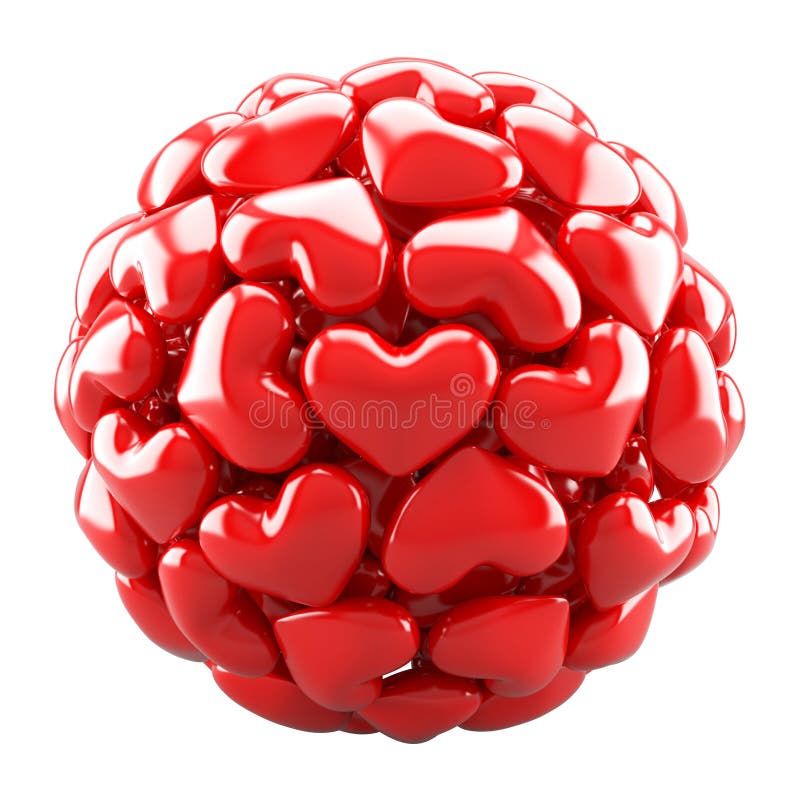 Ball from red hearts