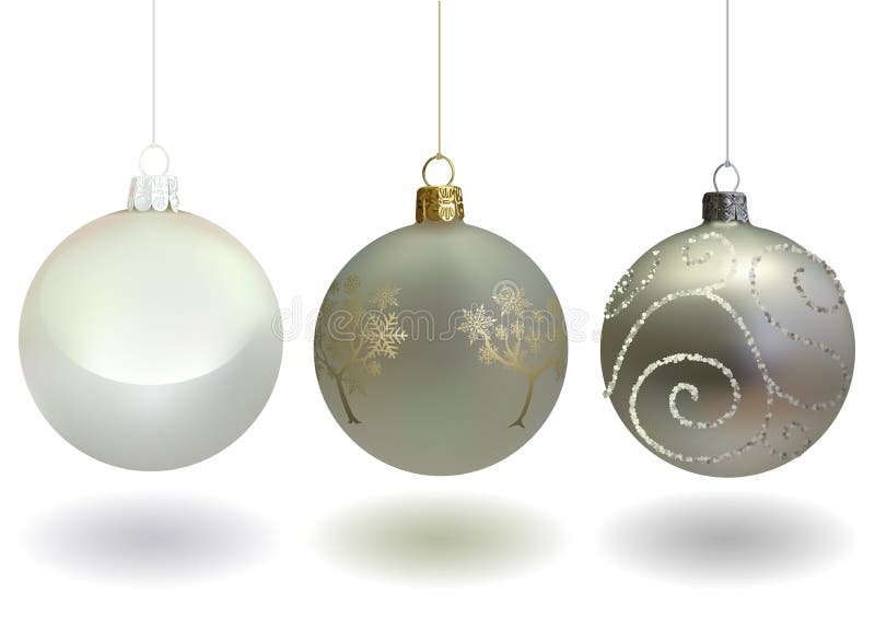 Ball-Satz der weißen Weihnacht vektor abbildung Ball-Satz der weißen Weihnacht vektor abbildung