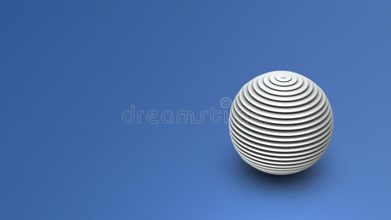 A ball sliced by latitude lines. An image of a clean earth, reminiscent of global warming. 3D rendering. royalty free illustration